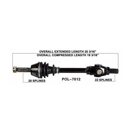 Wide Open OE Replacement CV Axle for POL FRONT MAGNUM 500 SPORTSMAN 700 02 POL-7012